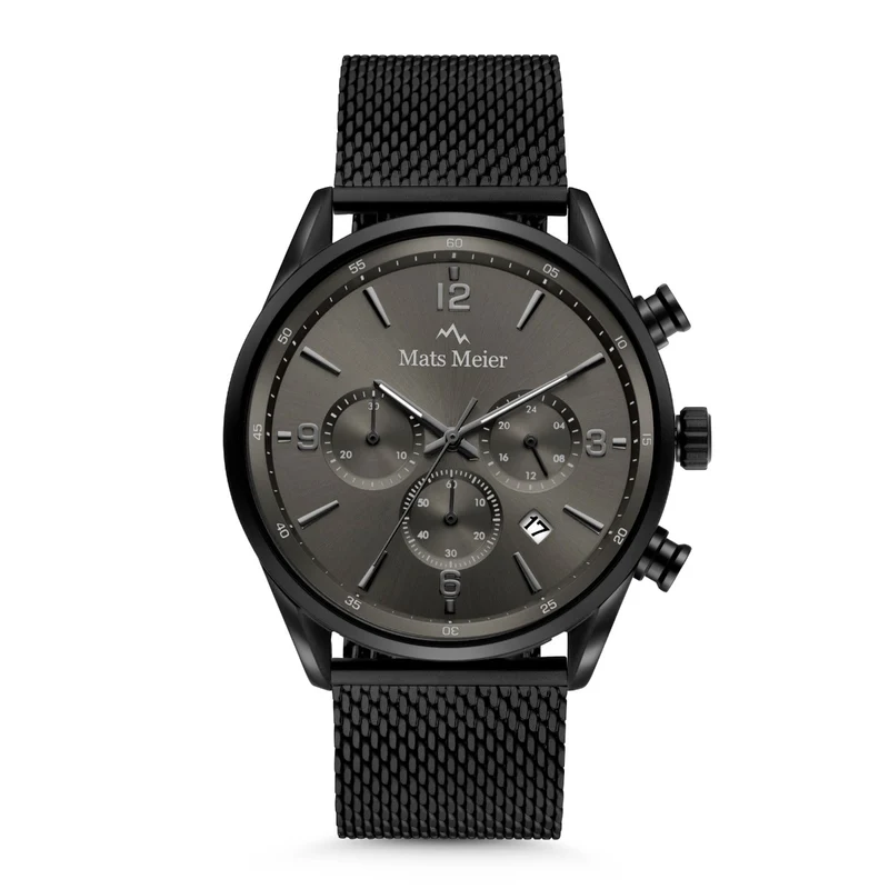 Mats Meier Grand Cornier Chronograph Men's Watch Matte Black Colored MM00137