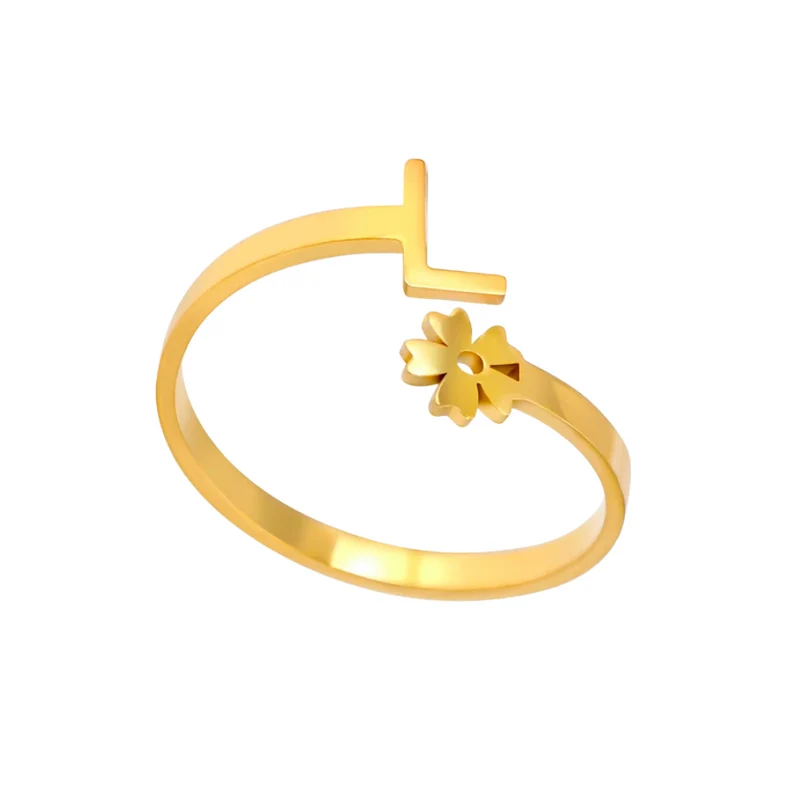 Bague Initiale L Fleur