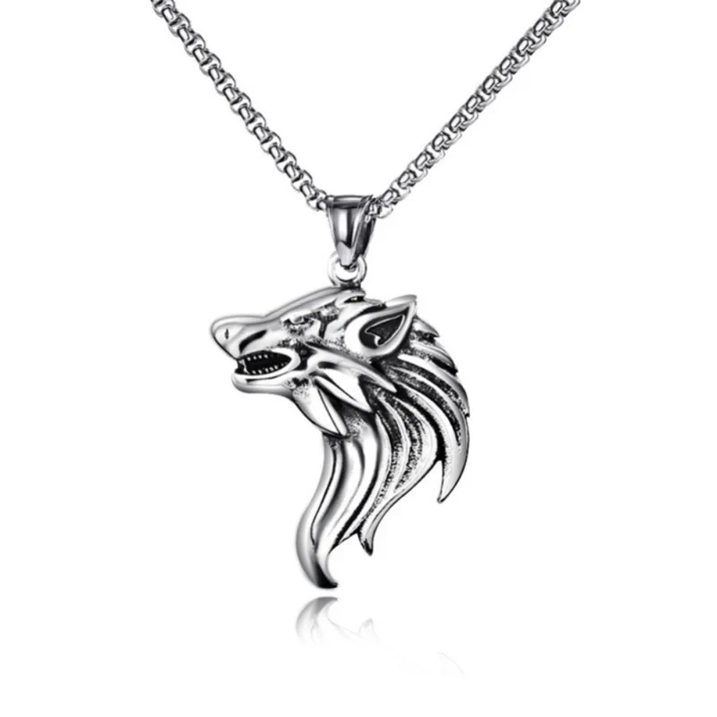 Collier Tête de Loup Homme