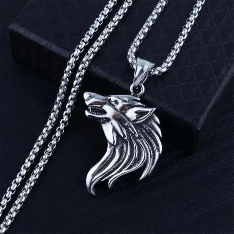 Collier Tête de Loup Homme