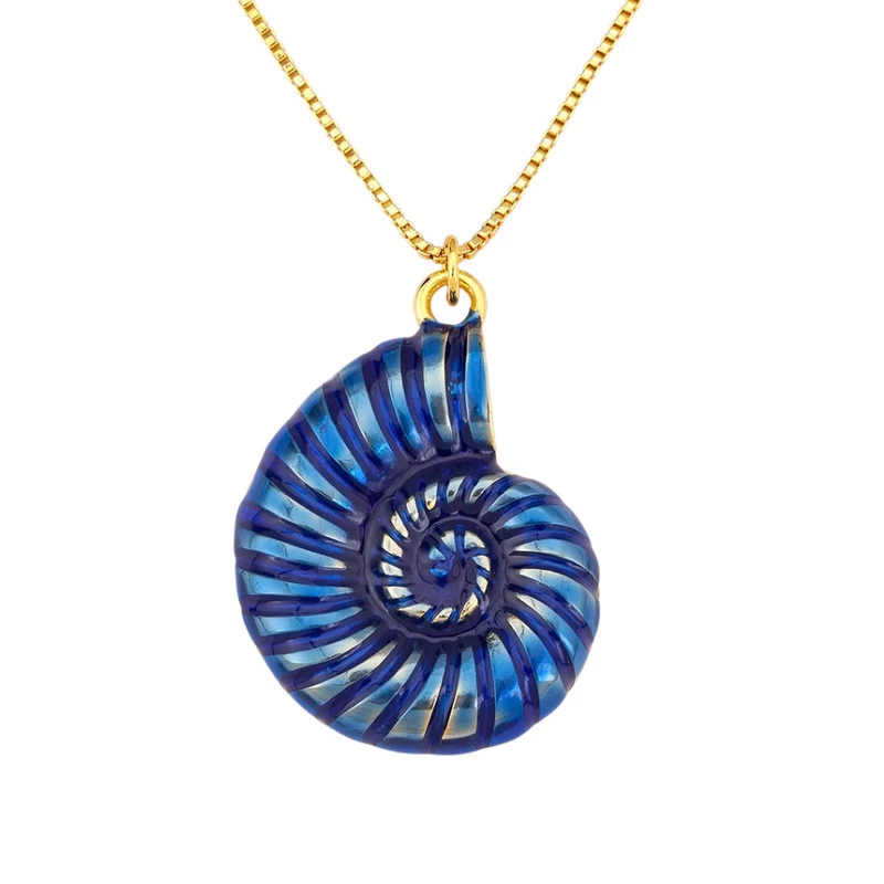 Collier Escargot Bleu