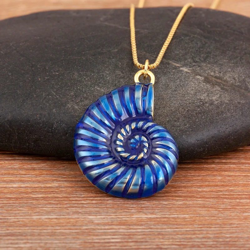 Collier Escargot Bleu