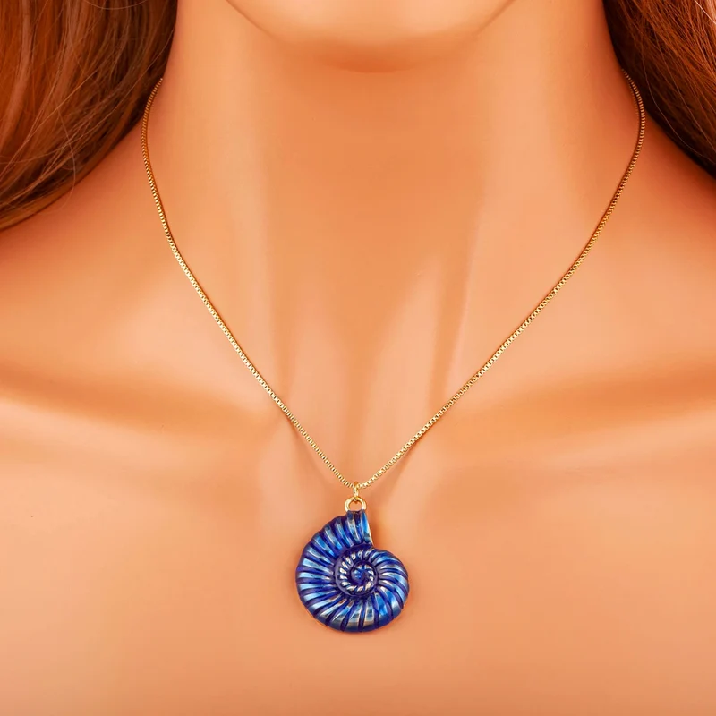 Collier Escargot Bleu