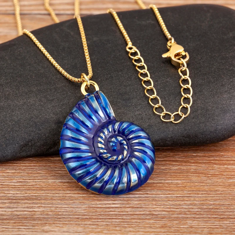Collier Escargot Bleu