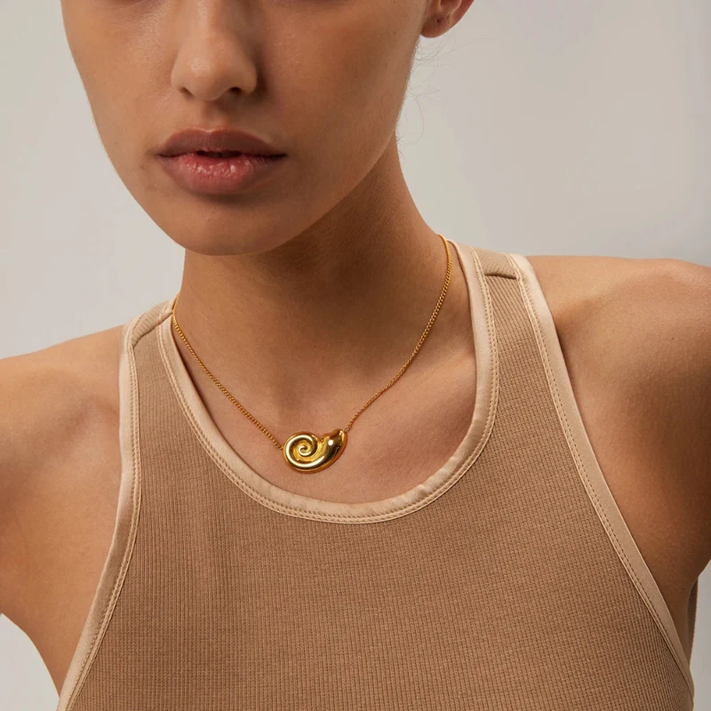 Collier Escargot Or