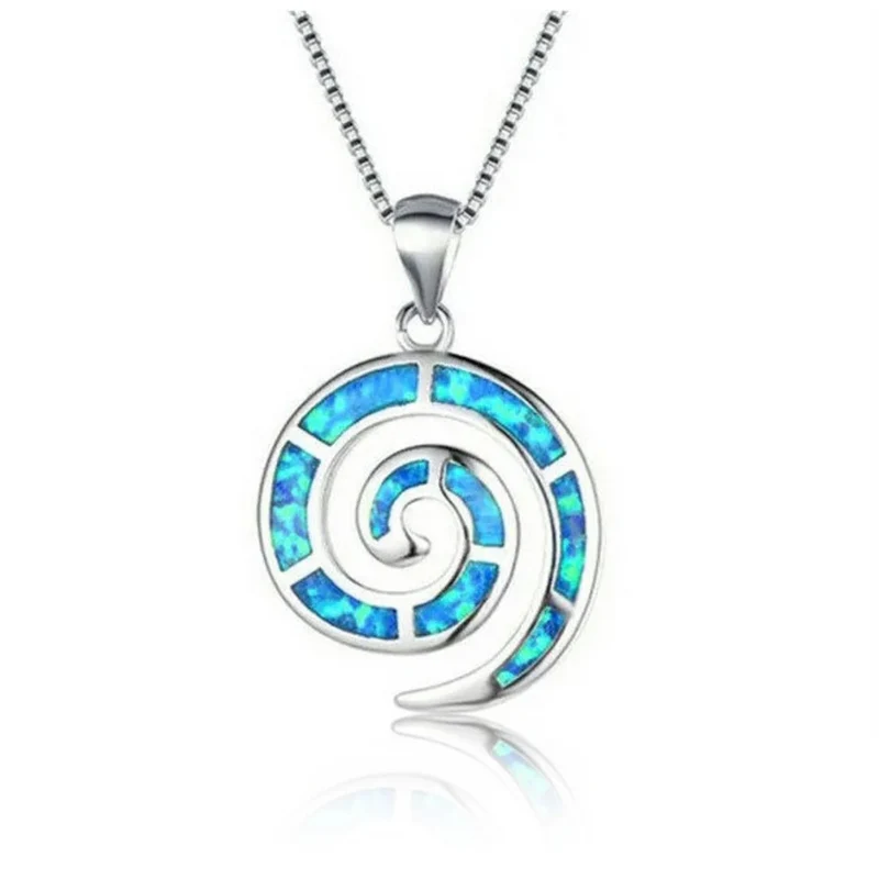 Collier Spirale Bleue