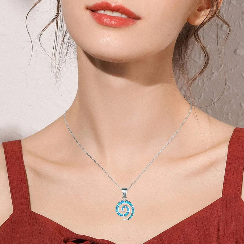 Collier Spirale Bleue