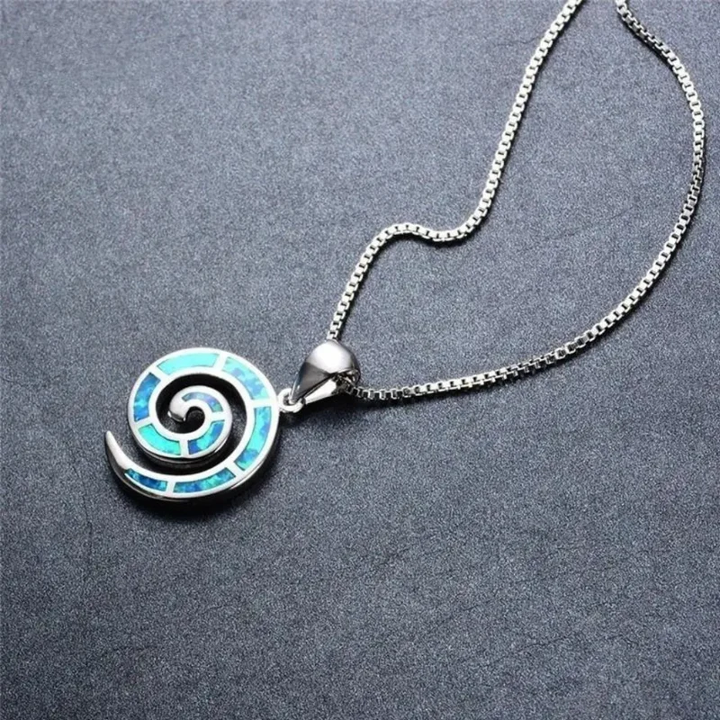 Collier Spirale Bleue