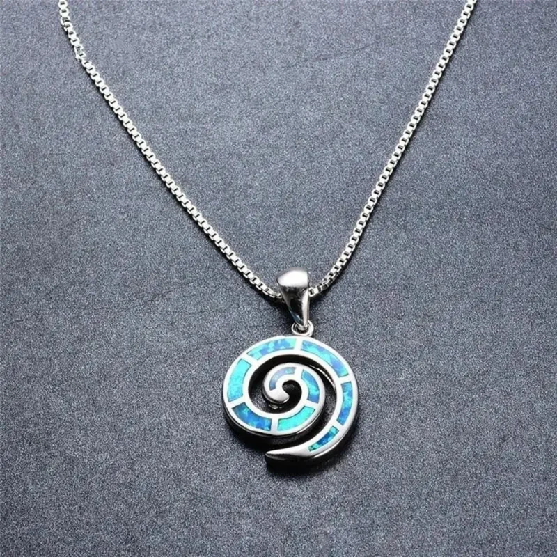 Collier Spirale Bleue