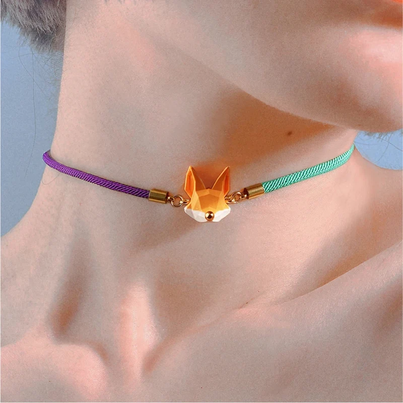 Collier Renard Origami Femme