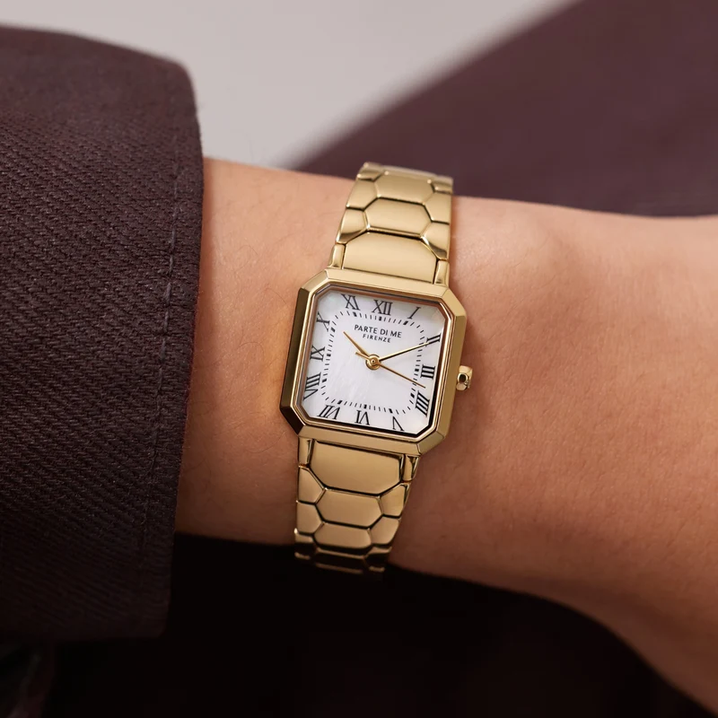 Parte di Me Orologio Square ladies watch gold coloured and mother of pearl