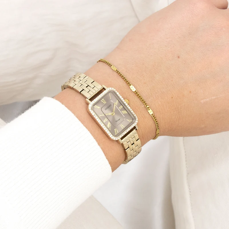 OOZOO Vintage Montre Femme Or et Taupe C20415