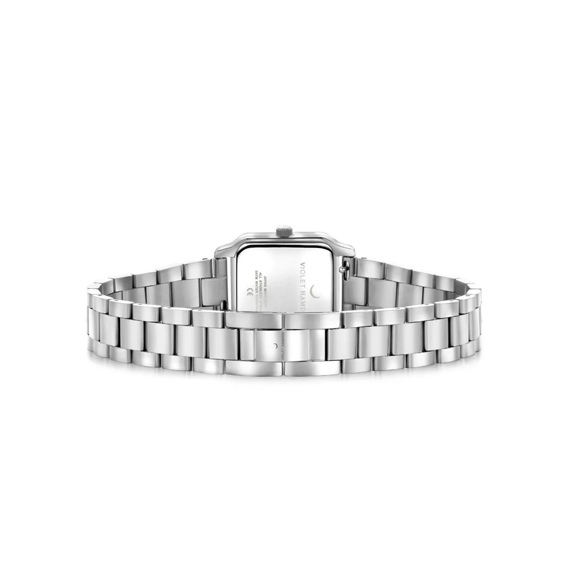 Violet Hamden Dawn Base Montre Carrée Femme Argentée et Noire VH09042