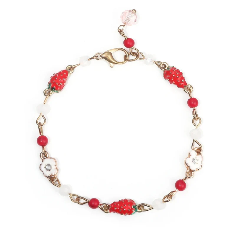 Bracelet Fraise et Fleur