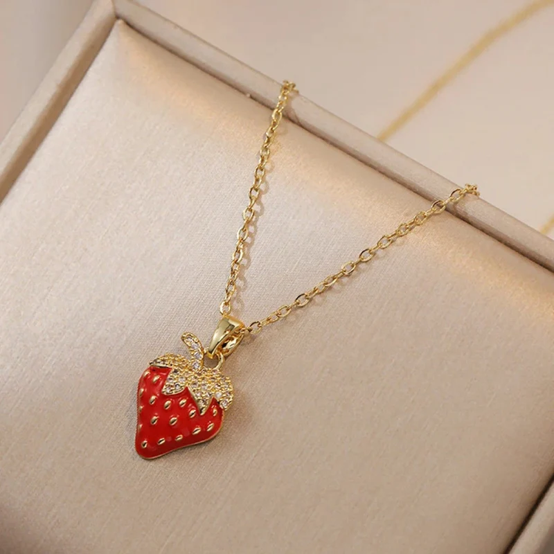 Collier Fraise Or