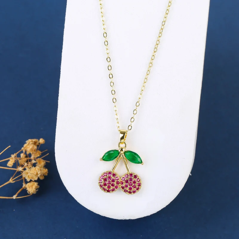Collier Pendentif Cerise