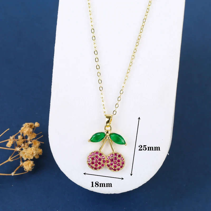 Collier Pendentif Cerise