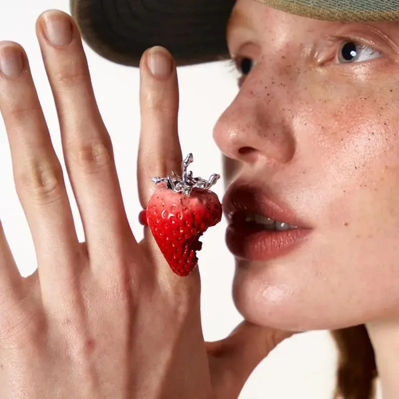 Bague Fraise Croquée