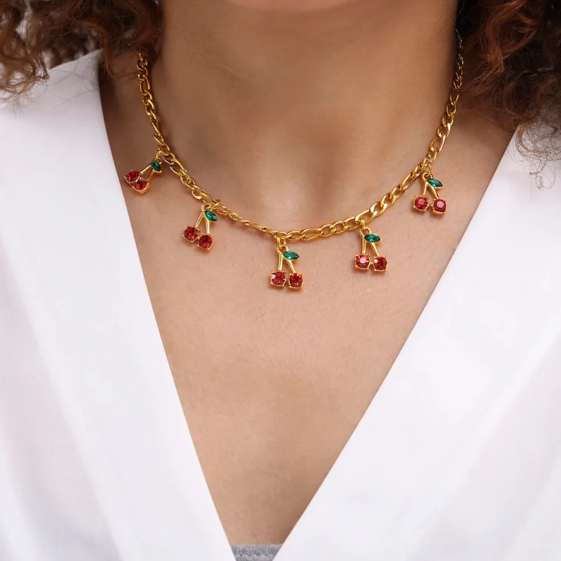 Collier Cerise Ras de Cou