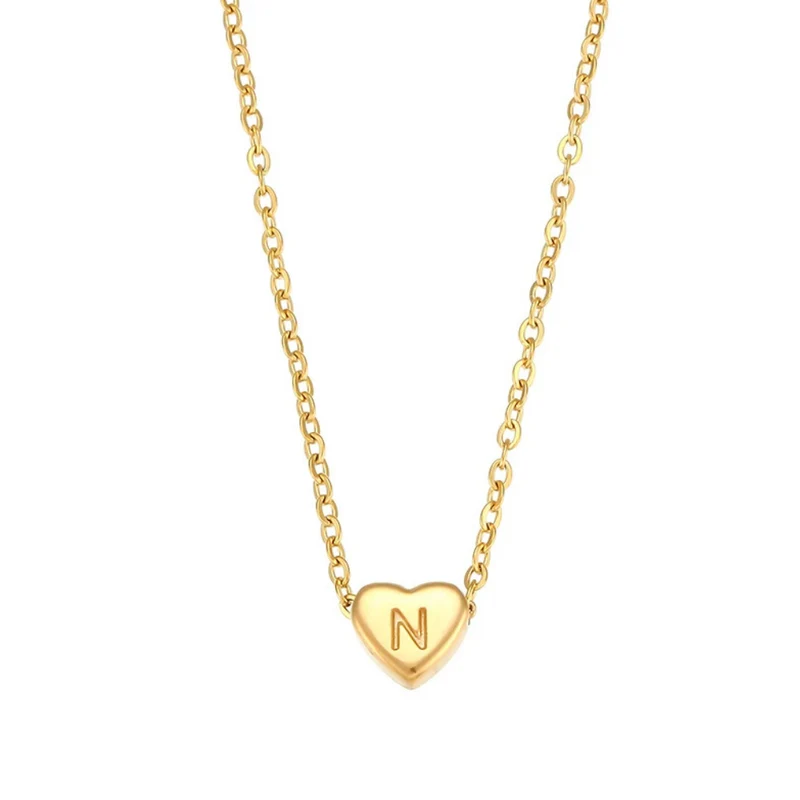 Collier Initiale N Cœur