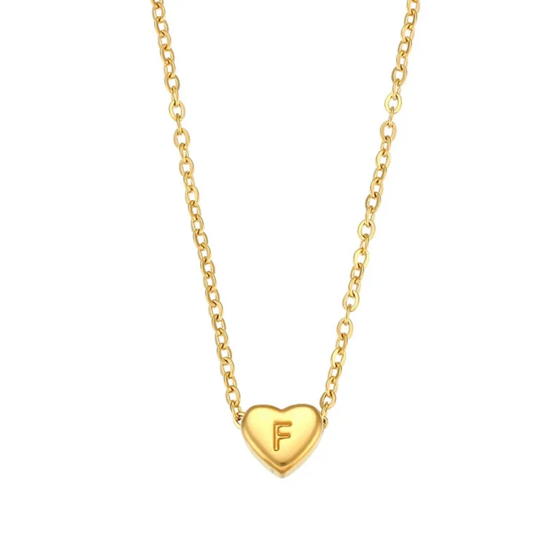 Collier Initiale F Cœur