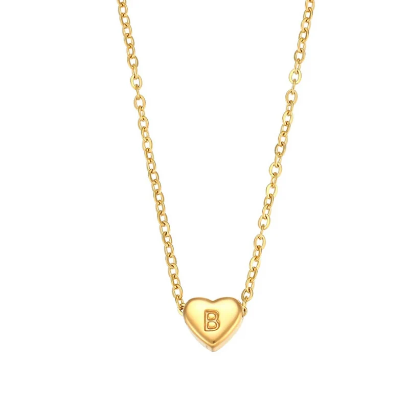 Collier Initiale B Cœur