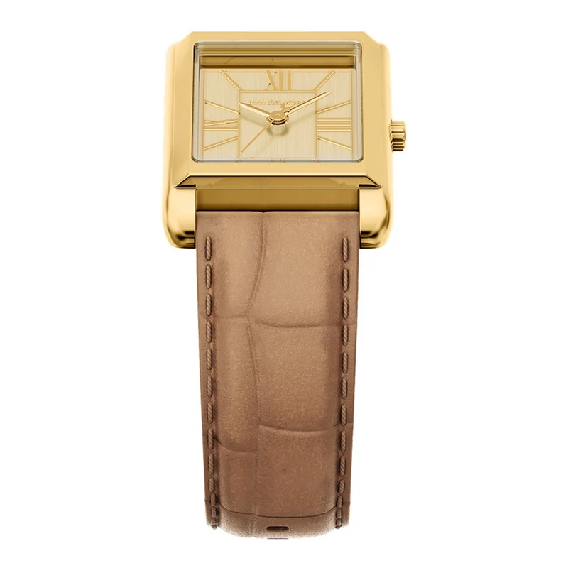 Michael Kors Essex Rectangular Gold Dial Watch MK7584