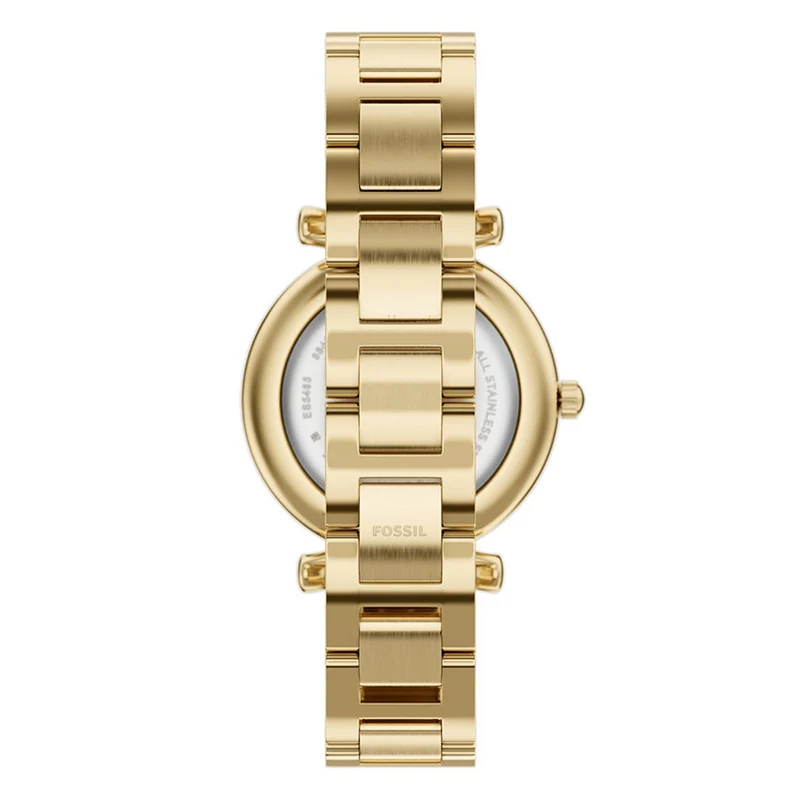 Fossil Carlie Round Gold Dial Watch ES5465