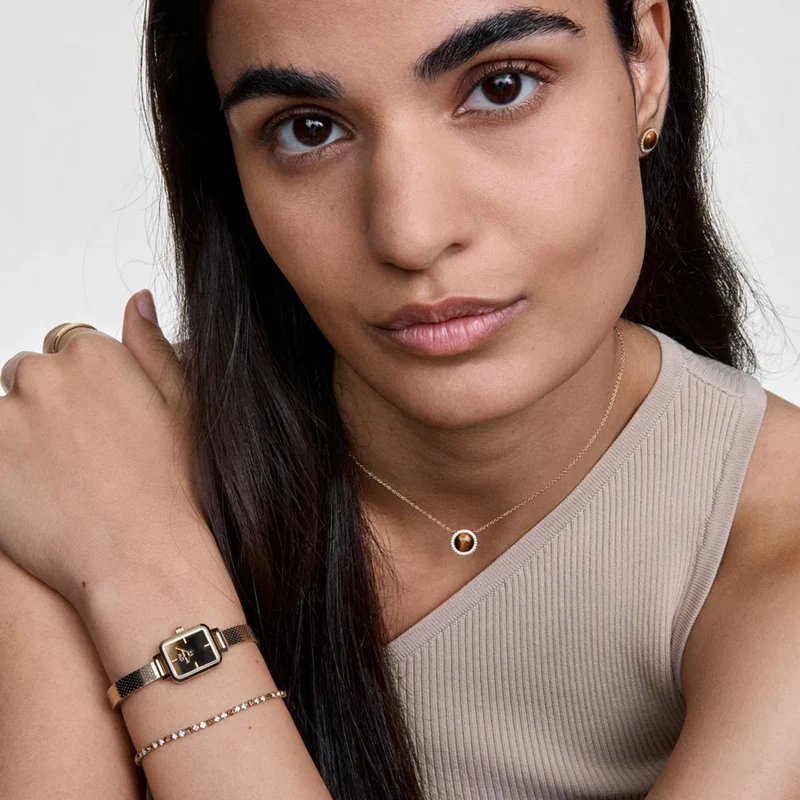 Daniel Wellington Petite&Quadro Mini Reflection Montre Femme Dorée DW00100801