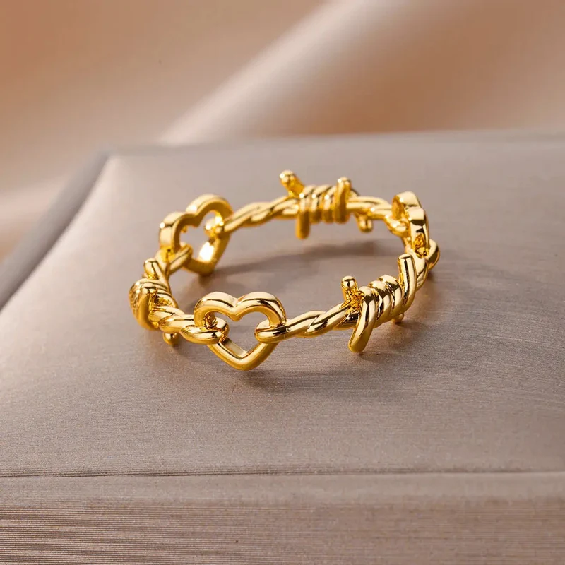 Bague Cœur Barbelé