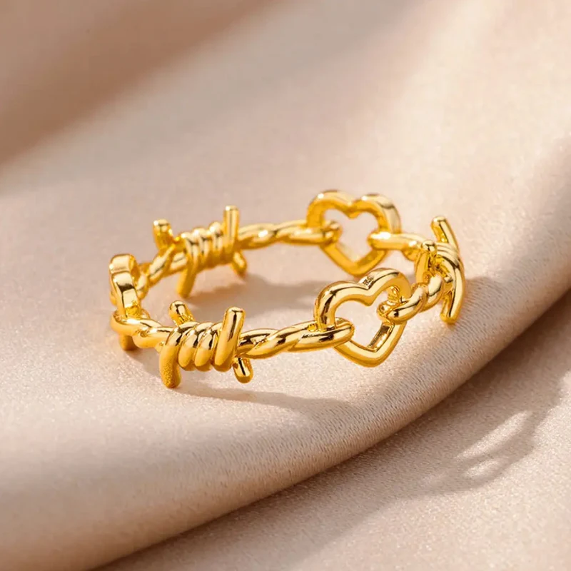 Bague Cœur Barbelé
