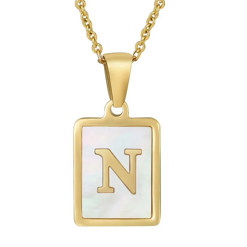 Collier Initiale N Nacre