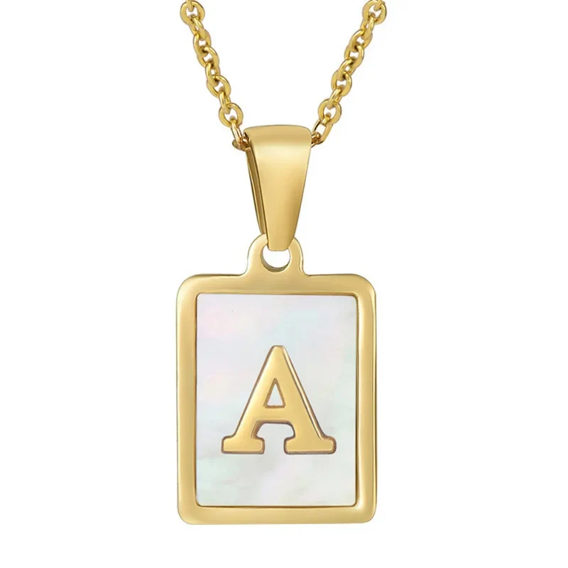 Collier Initiale Nacre