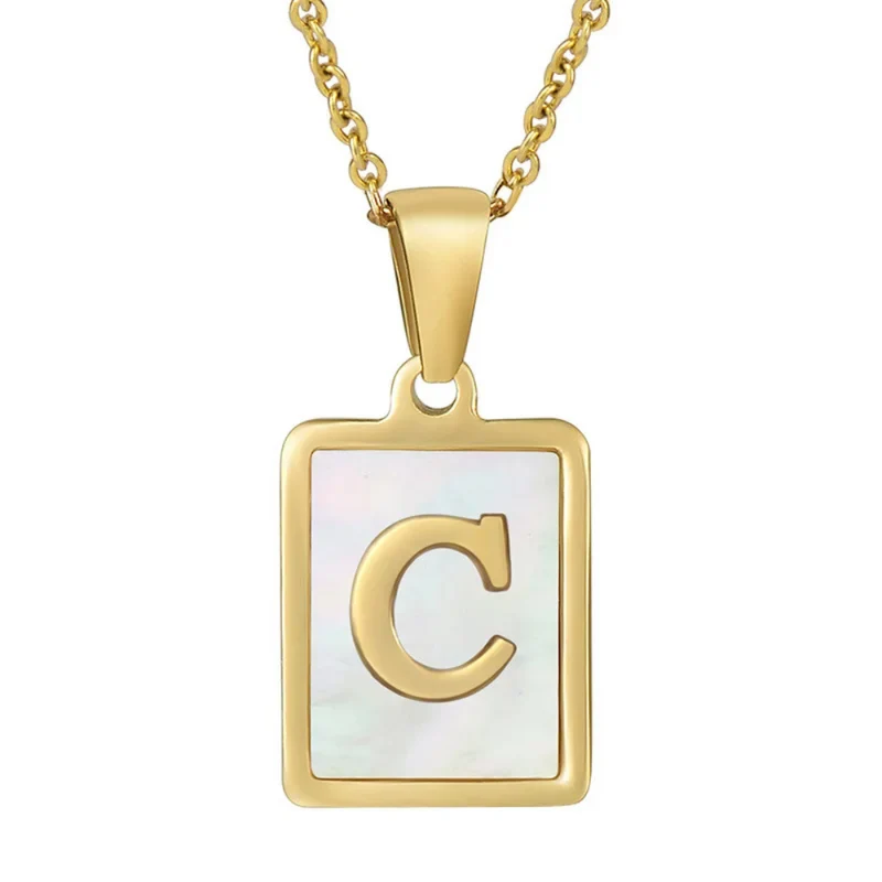 Collier Initiale Nacre