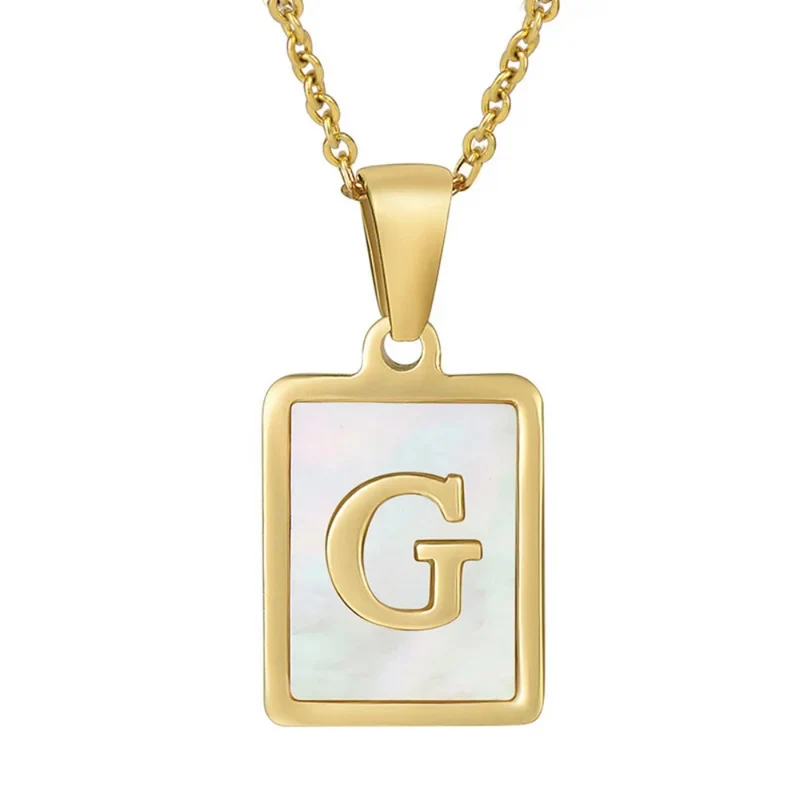 Collier Initiale Nacre