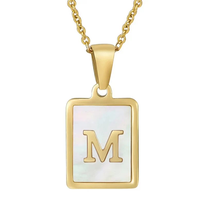 Collier Initiale Nacre