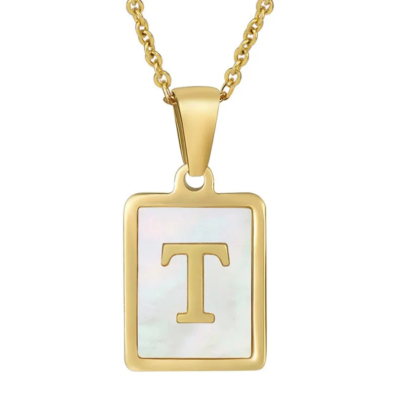 Collier Initiale Nacre