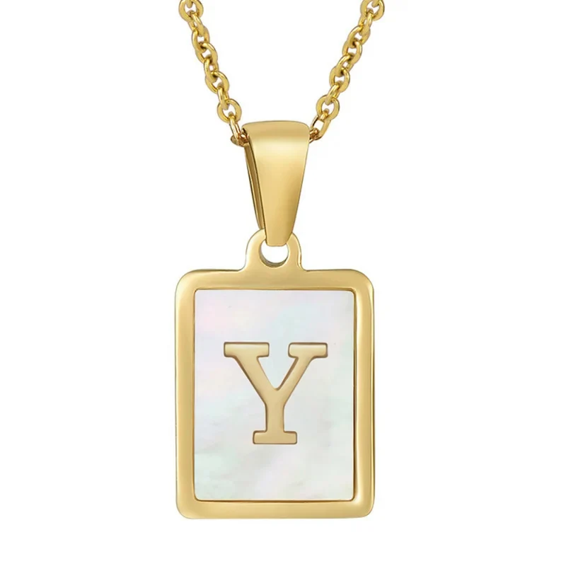 Collier Initiale Nacre