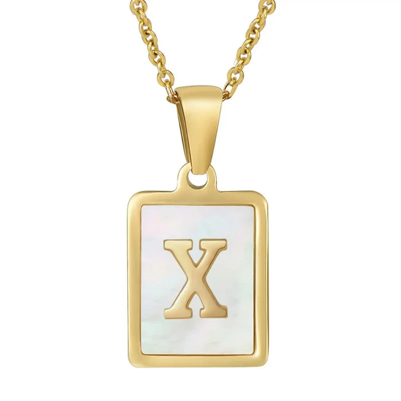 Collier Initiale X Nacre