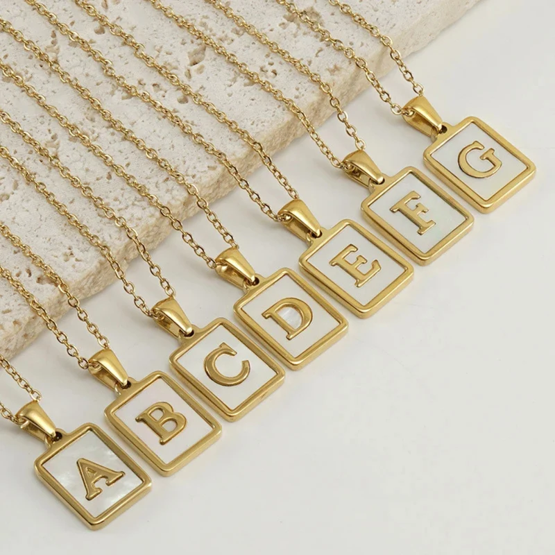 Collier Initiale H Nacre
