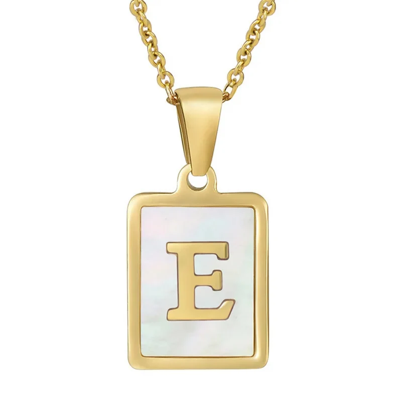 Collier Initiale E Nacre