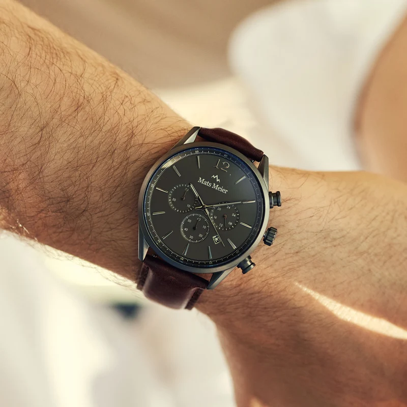 Mats Meier Grand Cornier Hommes Montre Marron MM00104