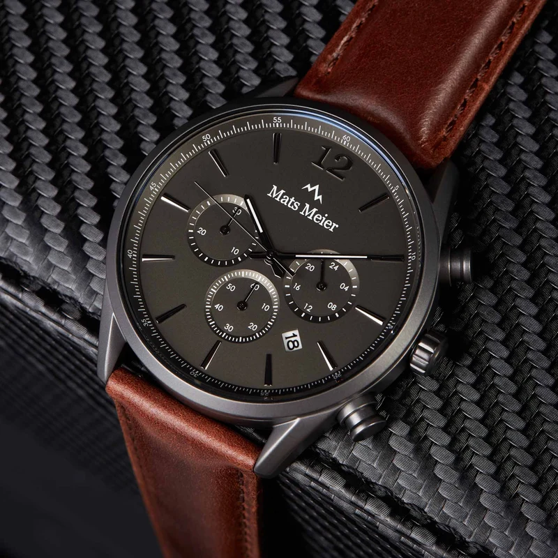 Mats Meier Grand Cornier Hommes Montre Marron MM00104