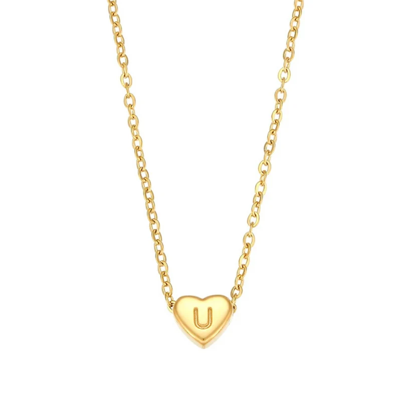 Collier Initiale U Cœur