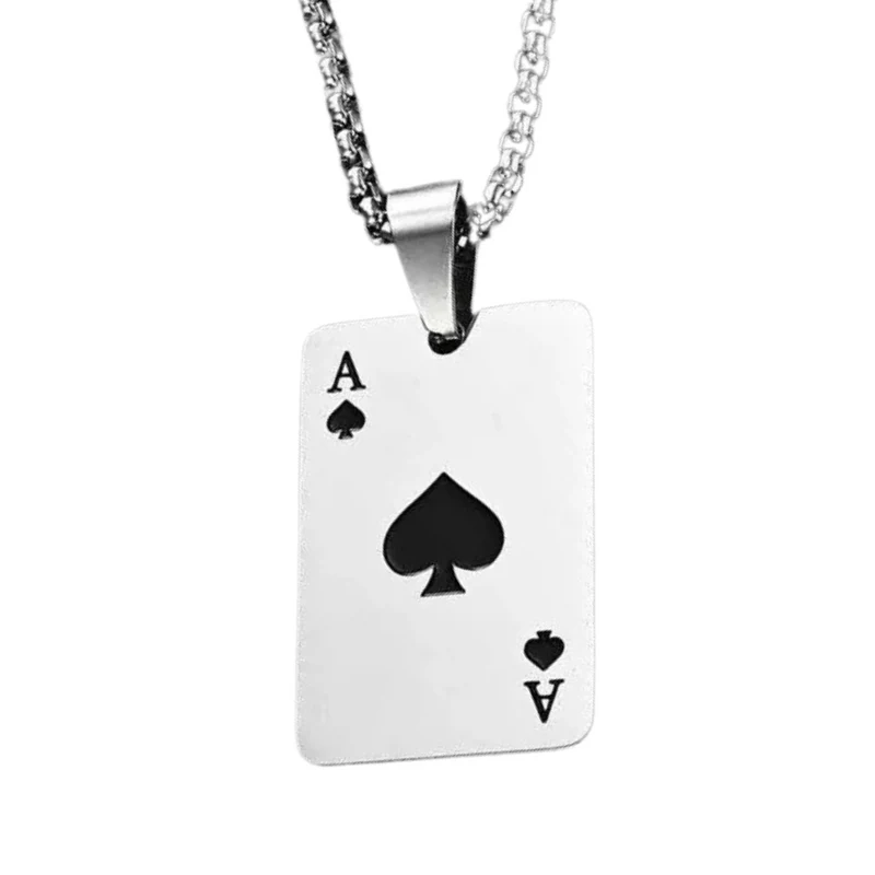 Collier Carte AS de Pique
