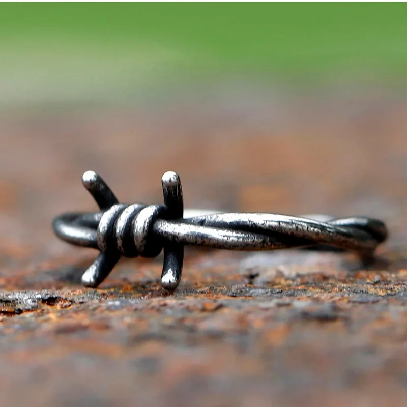 Bague Barbelé Noire