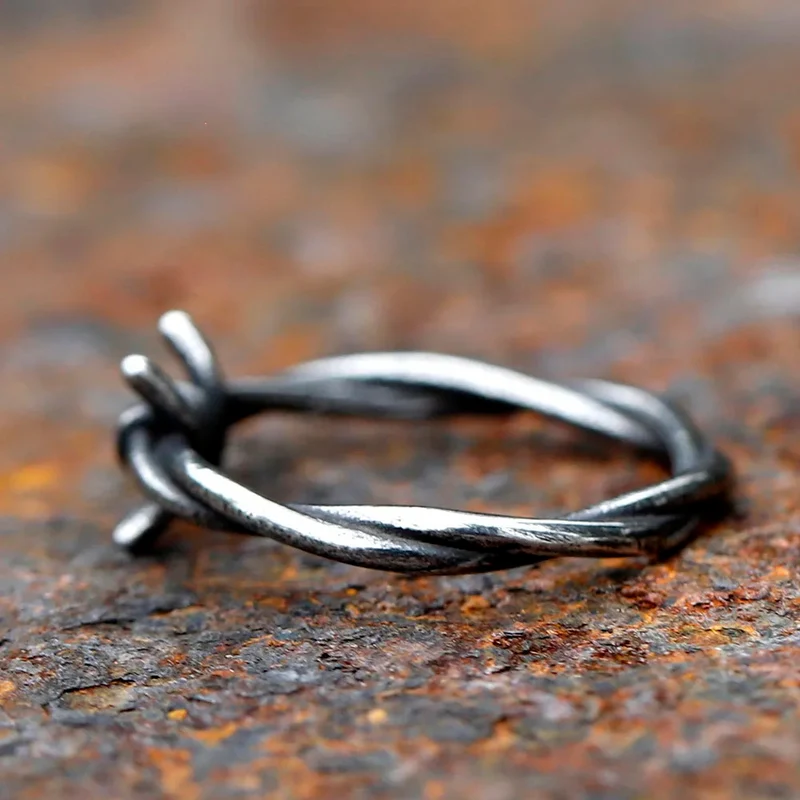 Bague Barbelé Noire