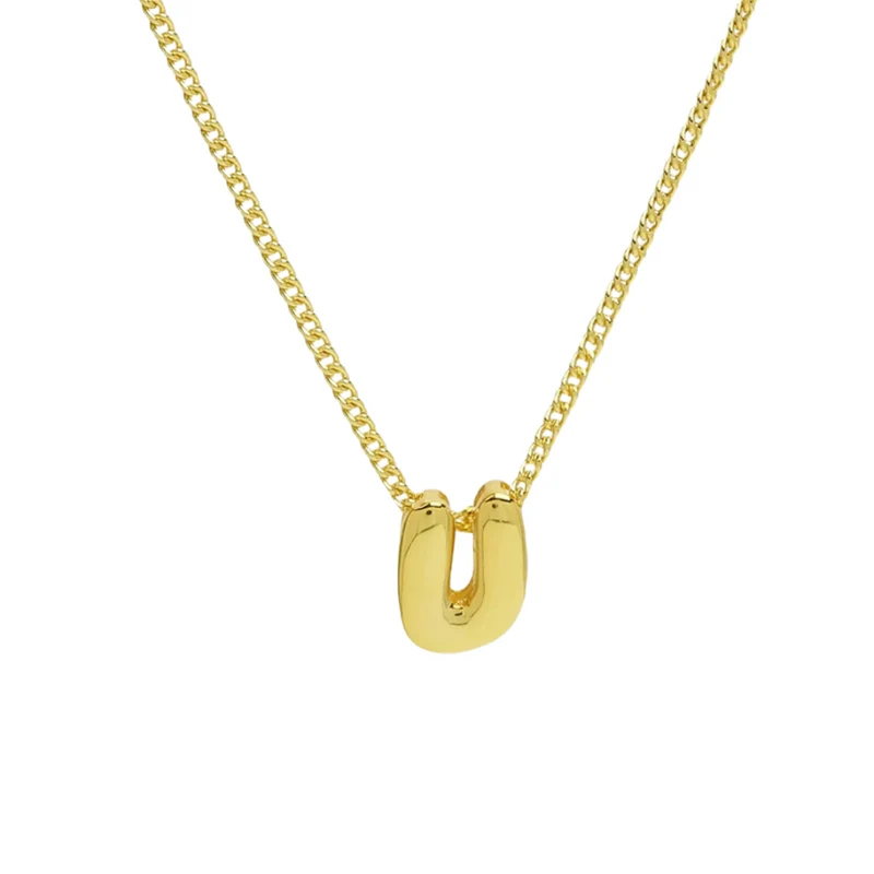 Collier Mini Lettre U Bubble