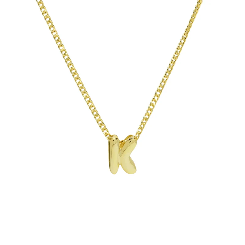 Collier Mini Lettre K Bubble