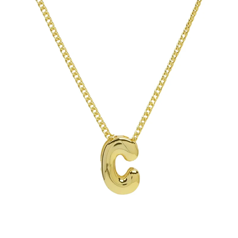 Collier Mini Lettre C Bubble
